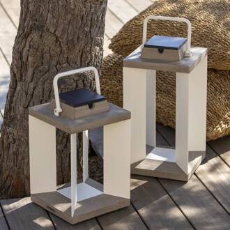 Zonnelantaarn Teckalu, Duratek/wit, 65,5cm wit, grijs