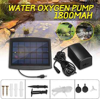 Zonnepaneel Aquarium Fish Tank Luchtpomp Stille Compressor Zuurstof Pomp Aquarium Vijver Oxygenator Beluchter Aquarium Accessoires