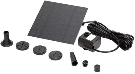 Zonnepaneel Powered Fontein Pomp Vijver Garden Pool Aquarium Water Feature 1.2W/7V Met Nozzles Sprinkler Zwart waterpomp stijl 2