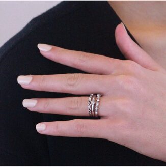 Zonnering - Oostenrijks kristal - maat Wit Zilver