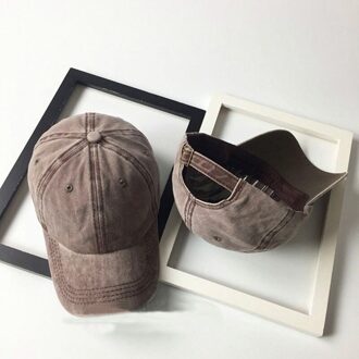 Zonnescherm Cap Wasbare Verstelbare Effen Kleur Unisex Paar Baseball Cap Mode Toevallige Zonnebrandcrème Hoed bruin