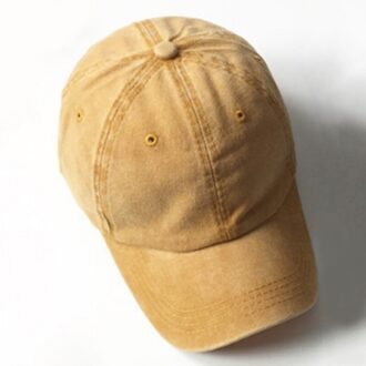 Zonnescherm Cap Wasbare Verstelbare Effen Kleur Unisex Paar Baseball Cap Mode Toevallige Zonnebrandcrème Hoed geel