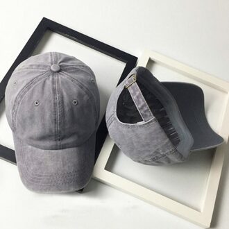 Zonnescherm Cap Wasbare Verstelbare Effen Kleur Unisex Paar Baseball Cap Mode Toevallige Zonnebrandcrème Hoed grijs