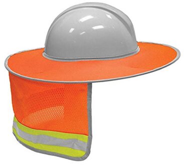 Zonnescherm Outdoor Bouw Veiligheid Harde Hoed Zonnescherm Hals Shield Reflecterende Streep Beschermende Helmen Shield Oranje