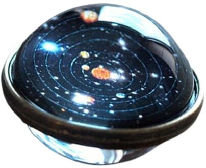 Zonnestelsel Dubbelzijdig Glas Ster Ketting Mode Sieraden Decoratie Benodigdheden Casual Trendy Sieraden Voor Vrouwen