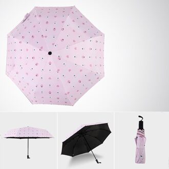 Zonnig Geel Winddicht Vouwen Waterdichte Draagbare Meisjes En Parasol Paraplu Vrouwen Paraplu Regen Regenachtige Uv Schaduw Umb roze