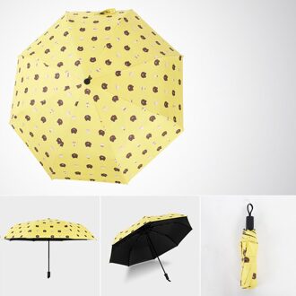 Zonnig Geel Winddicht Vouwen Waterdichte Draagbare Meisjes En Parasol Paraplu Vrouwen Paraplu Regen Regenachtige Uv Schaduw Umb