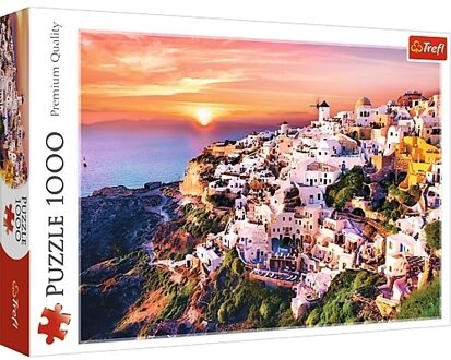 Zonsondergang bij Santorini, 1000 stukjes Puzzel