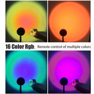 Zonsondergang Lamp Projectie Esthetische Regenboog Lamp Usb Led Nachtlampje Wandlamp Fotografie Achtergrond Voor Thuis Woonkamer Slaapkamer 16 kleur RGB