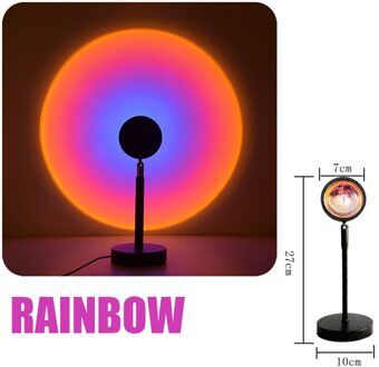 Zonsondergang Lamp Projectie Esthetische Regenboog Lamp Usb Led Nachtlampje Wandlamp Fotografie Achtergrond Voor Thuis Woonkamer Slaapkamer 7cm regenboog