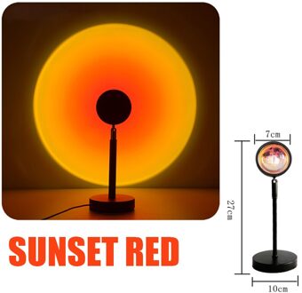 Zonsondergang Lamp Projectie Esthetische Regenboog Lamp Usb Led Nachtlampje Wandlamp Fotografie Achtergrond Voor Thuis Woonkamer Slaapkamer 7cm Sunset rood
