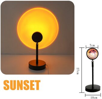 Zonsondergang Lamp Projectie Esthetische Regenboog Lamp Usb Led Nachtlampje Wandlamp Fotografie Achtergrond Voor Thuis Woonkamer Slaapkamer 7cm Sunset