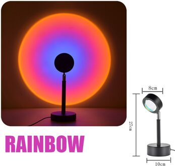 Zonsondergang Lamp Projectie Esthetische Regenboog Lamp Usb Led Nachtlampje Wandlamp Fotografie Achtergrond Voor Thuis Woonkamer Slaapkamer 8cm regenboog
