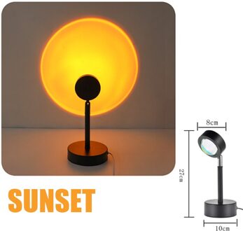 Zonsondergang Lamp Projectie Esthetische Regenboog Lamp Usb Led Nachtlampje Wandlamp Fotografie Achtergrond Voor Thuis Woonkamer Slaapkamer 8cm Sunset