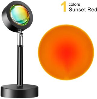 Zonsondergang Projectie Licht Projector Usb Led Lamp Nachtlampje Sfeer Kleurrijke Lamp Decoratie Voor Thuis Slaapkamer Muur Decor nachtlampje tafellamp Sunset rood