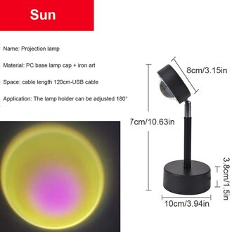Zonsondergang Projector Lamp Regenboog Sfeer Led Nachtlampje Voor Thuis Slaapkamer Coffe Winkel Achtergrond Wanddecoratie Usb Tafellamp Sunlight