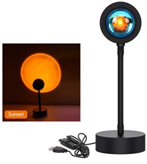 Zonsondergang Rode Led Nachtlampje Zon Projectie Usb Rainbow Projector Wanddecoratie Verlichting Bureaulamp Voor Slaapkamer Bar Koffie Winkel Sunset