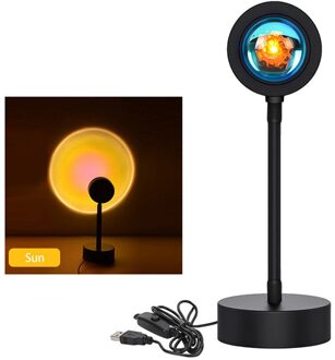 Zonsondergang Rode Led Nachtlampje Zon Projectie Usb Rainbow Projector Wanddecoratie Verlichting Bureaulamp Voor Slaapkamer Bar Koffie Winkel