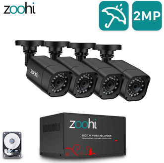 Zoohi AHD Outdoor CCTV Camera System 1080P security Camera DVR Kit CCTV waterproof home Video Surveillance System HDD P2P HDMI