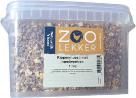 ZooLekker- Kippenmuesli 1,5Kg met Meelwormen