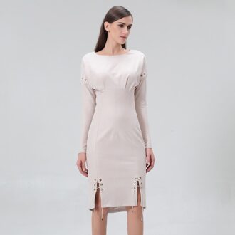 Zoom veter rechte jurk Beige - S