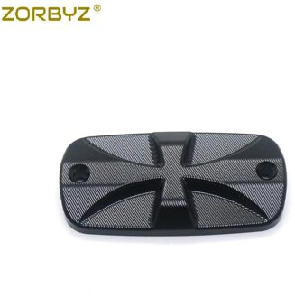 Zorbyz Motorfiets Zwart/Chrome Cross Remvloeistof Cap Voor Yamaha Kawasaki Honda Suzuki Cruisers
