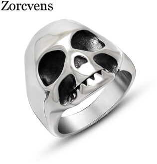 Zorcvens 2022 Retro Vintage Rvs Retro Skull Ring Mannen Sieraden 10