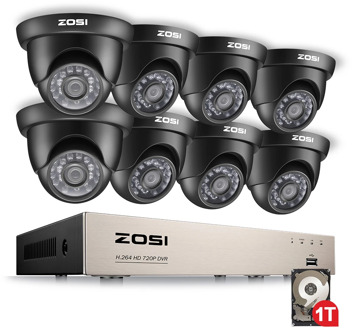 ZOSI 1080N HDMI DVR 1280TVL 720P HD Outdoor Home Security Camera System 8CH CCTV Video Surveillance DVR Kit