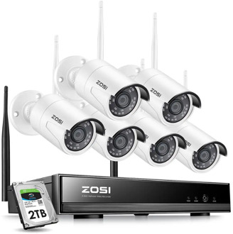 ZOSI 8CH 1080P H265+ Wifi NVR 2.0MP Security Camera System 2/6pcs IR Outdoor Waterproof CCTV Camera Wireless Surveillance System