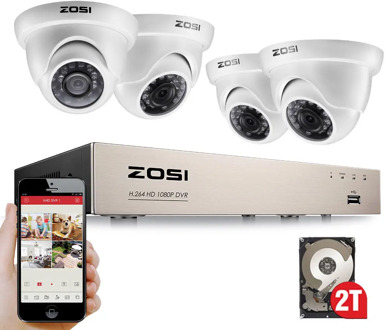 ZOSI 8CH FULL TRUE 1080P HD-TVI DVR Recorder HDMI With 4X 1980TVL Indoor outdoor Surveillance Security Dome Camera System