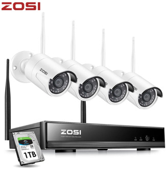 ZOSI 8CH Wireless CCTV System H.265+ 1080P NVR 2CH/4CH 2MP IR-CUT Outdoor CCTV Camera IP Security System Video Surveillance Kit