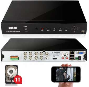 ZOSI 960H H.264 VGA HDMI Security 8CH CCTV DVR Video Recorder Digital For Analog Camera