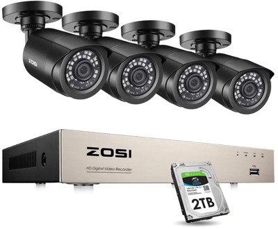 ZOSI Home Security System H.265+ 8CH 5MP Lite DVR 4/8pcs 2.0MP 1080p Night Vision Outdoor Surveillance Waterproof Camera Kits
