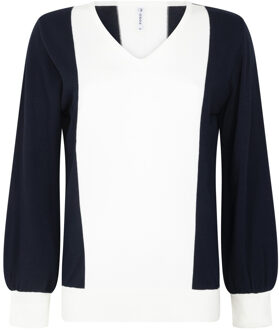 Zoso Lara knitted sweater navy/off white Blauw - XS