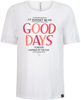 Zoso Sunset Print T-shirt Zoso , White , Dames - Xl,L,S,3Xl