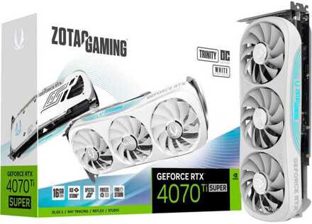 Zotac Gaming GeForce RTX 4070 Ti Super Trinity OC White Edition 16GB GDDR6X Grafische kaart