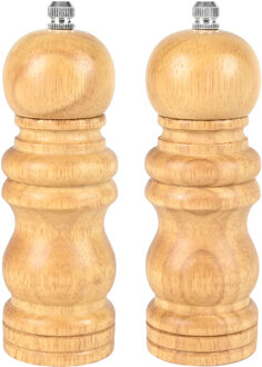 Zout en peper molen set - 14 cm - 2delig - Pepervaatje/Zoutvaat