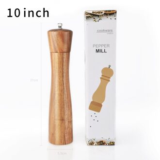 Zout En Peper Molens, acacia Hout Spice Mill Met Sterke Verstelbare Keramische Molen 8 "10"-Keuken Gereedschap Size2