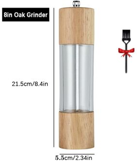 Zout En Pepermolen Handleiding Hout Pepermolen Thuis Molen Effen Spice Kruiden Slijpmachines Hight End Keuken Bbq Gereedschap Grinder-8in 1stk