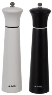 Zout- en pepermolen set - acacia hout - 22 x 6 cm - peper/zout