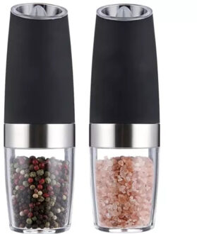 Zout- en pepermolen set - elektrisch - 20 x 6 cm - pepermolens en zoutmolens