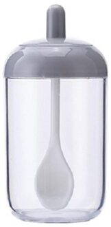 Zout Kruiden Kruidkruik Kruiden Plastic Fles Met Lepel Eetbare Olie Koffieboon Container Huishoudelijke Paprika Opbergdoos grijs