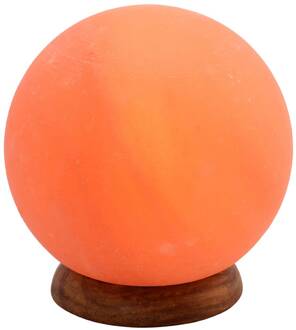 Zoutlamp Planet, 2 kg, houten voet, barnsteen barnsteen, donker hout