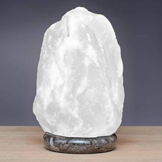 Zoutlamp Rock white line 2 - 3 kg, marmeren voet, wit wit, zwart
