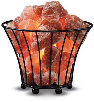 Zoutlamp vuurkorf klein, zwart, barnsteen barnsteen, zwart