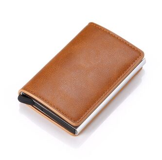 Zovyvol Blokkeren Portemonnee Rfid Credit Card Houder Zwart Kaarthouder Aluminium Slim Metal Card Id Houder bruin K9109