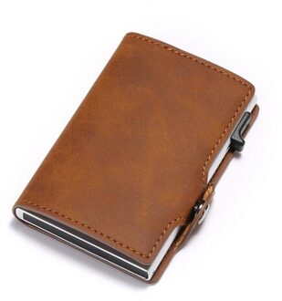 Zovyvol Mannen Mode Portemonnee Vintage Kaarthouder Rfid Slanke Koffer Business Luxe Card Case Anti-Diefstal-Kaart bruin ZF002