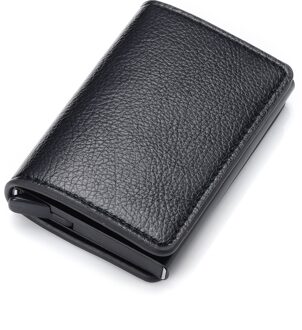 ZOVYVOL Portemonnee Bankkaart Portefeuilles Mannen Credit Card Houders Business ID Card Case Mode Automatische RFID Kaarthouder Aluminium YM0601 zwart
