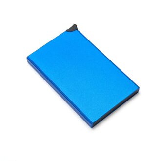 Zovyvol Zwart Metalen Doos Portemonnee Enkele Doos Aluminium Credit Kaarthouder Slim Rfid Protector Card Gevallen X55 blauw