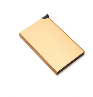 Zovyvol Zwart Metalen Doos Portemonnee Enkele Doos Aluminium Credit Kaarthouder Slim Rfid Protector Card Gevallen X55 goud